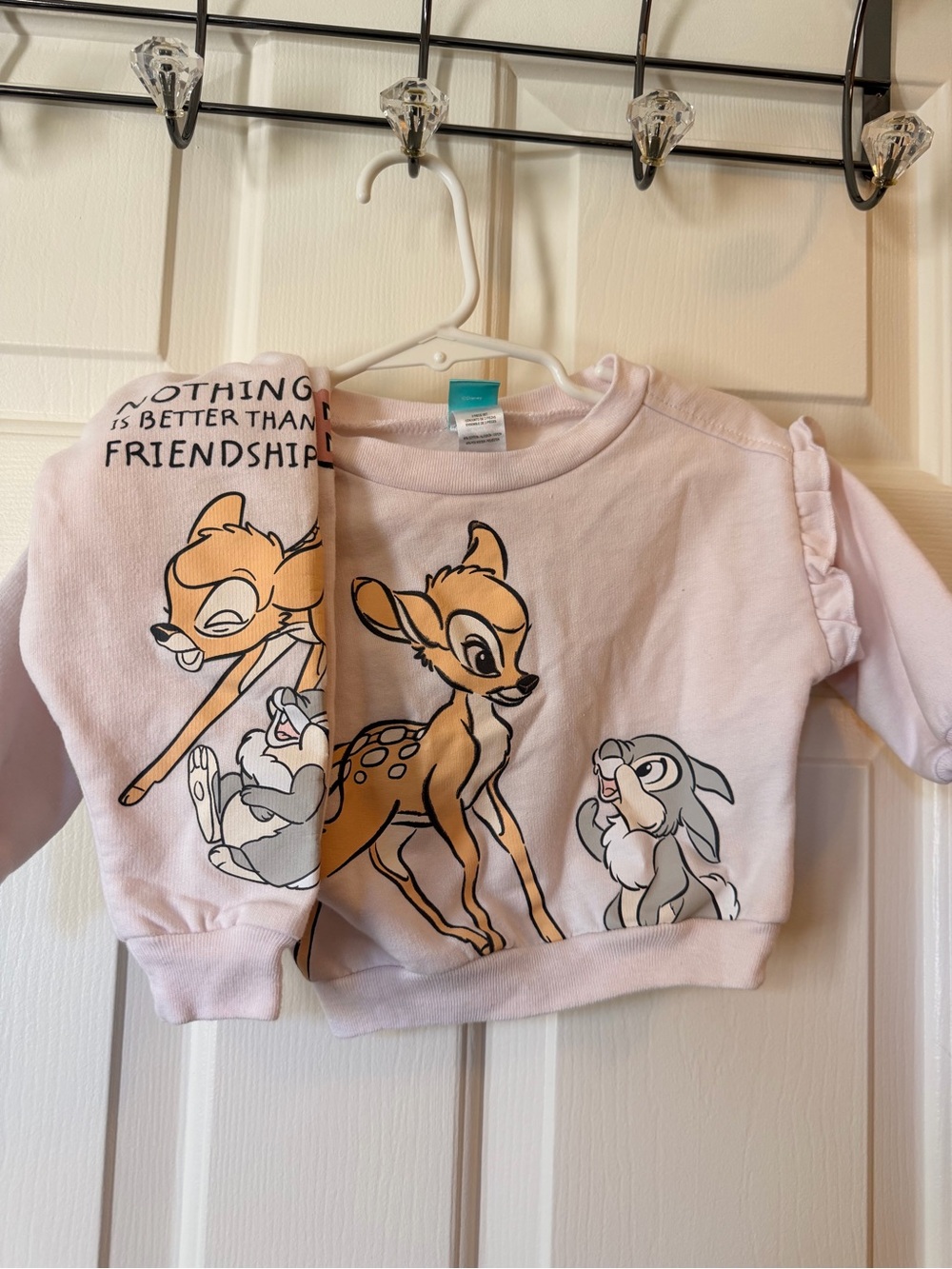 Disney Pink Bambi & Thumper Ruffle-Sleeve Sweatshirt
